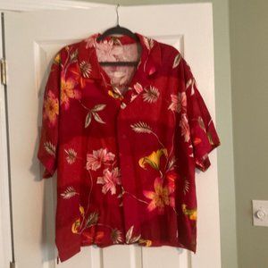 Colorful Red Hawaiian Shirt - Size XL